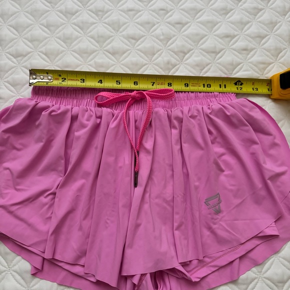 Luogongzi 2 in 1 Flowy High Rise Athletic Butterfly Shorts Pink Size Small - Picture 8 of 9